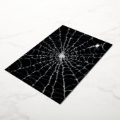 Invitation En Aluminium Toile d'araignée noire argent Halloween (Rotation)
