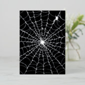 Invitation En Aluminium Toile d'araignée noire argent Halloween (Debout devant)