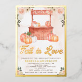 Invitation En Aluminium Tombe dans l'amour Peach Citrouille Fête des marié (Recto)