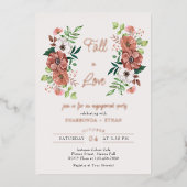 Invitation En Aluminium Tomber dans l'amour Fleurs d'automne (Recto)