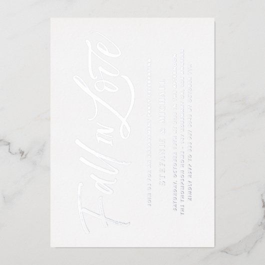 Invitation En Aluminium Tomber dans l'amour Letter la partie d'engagement (Recto)