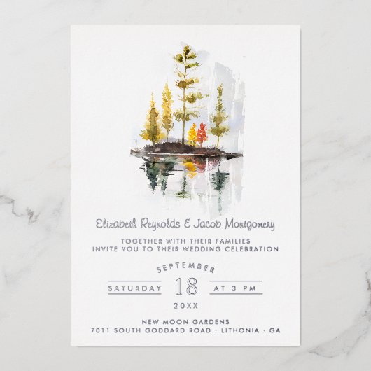 Invitation En Aluminium Tomber dans l'amour | Rustic Autumn Mariage (Recto)
