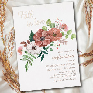 Invitation En Aluminium Tombez amoureux de l'automne Couple douche Rose Go