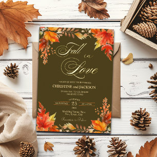 Invitation En Aluminium Tombez amoureux Élégant Boho Floral Mariage Or