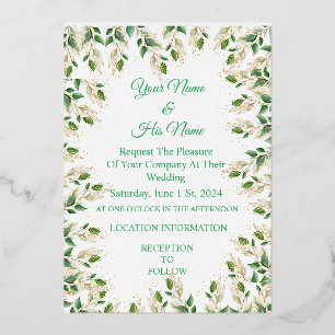 Invitation En Aluminium Tonnerre de feuilles vertes_Cove