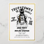 Invitation En Aluminium Touchdowns to Tassels Football Grad Party (Recto)