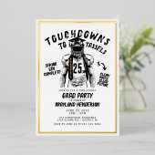 Invitation En Aluminium Touchdowns to Tassels Football Grad Party (Debout devant)