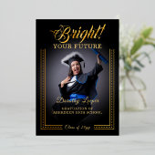 Invitation En Aluminium Touche d'or Éclairez votre avenir. (Debout devant)