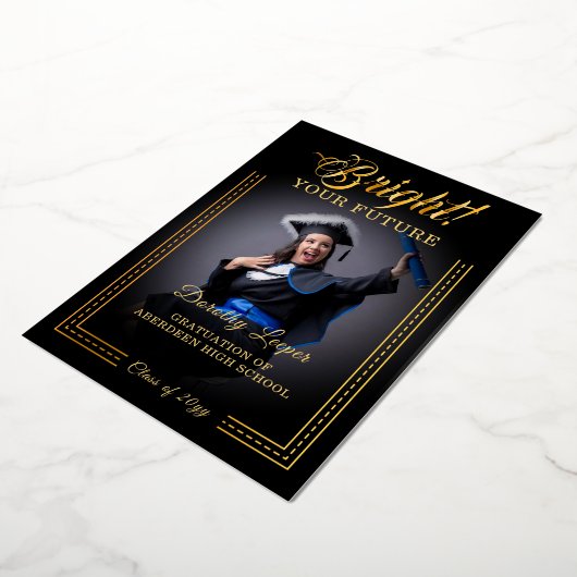 Invitation En Aluminium Touche d'or Éclairez votre avenir. (Rotation)