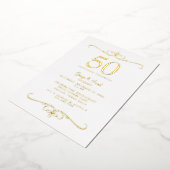 Invitation En Aluminium Toujours en amour 50e anniversaire Or (Rotation)