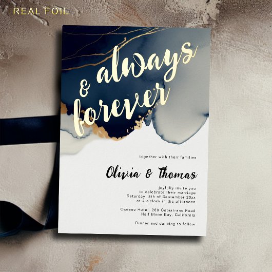 Invitation En Aluminium Toujours Forever Marine Bleu Moderne Boho Beach Ma