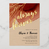 Invitation En Aluminium Toujours pour Terracotta Beach Mariage de automne  (Recto)