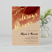 Invitation En Aluminium Toujours pour Terracotta Beach Mariage de automne  (Debout devant)