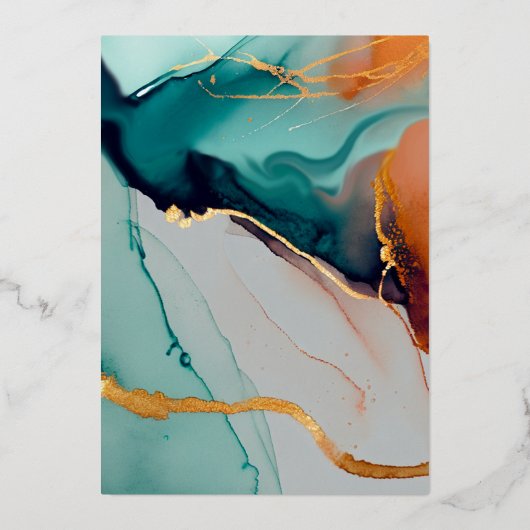 Invitation En Aluminium Toujours Turquoise Orange moderne Mariage de autom (Verso)