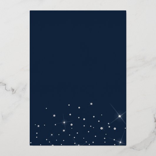 Invitation En Aluminium Tour Eiffel argent lumières parties scintillant bl (Verso)