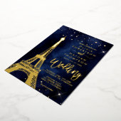 Invitation En Aluminium Tour Eiffel parties scintillant or chic mariage ét (Rotation)