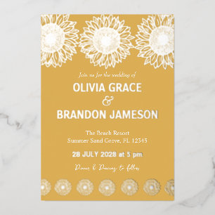 Invitation En Aluminium Tournant de jardin jaune Tournesols Fleurs Moderne