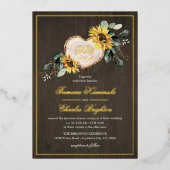 Invitation En Aluminium Tournesol Aquarelle Rustique Mariage de coeur (Recto)