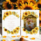 Invitation En Aluminium Tournesol Automne Chute en Amour Photo Mariage Rea