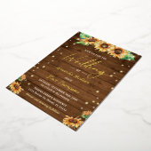 Invitation En Aluminium Tournesol Automne Russe Mariage campagnard Or (Rotation)