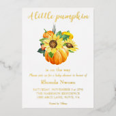 Invitation En Aluminium Tournesol d'automne Citrouille Neutre  (Recto)