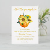 Invitation En Aluminium Tournesol d'automne Citrouille Neutre  (Debout devant)