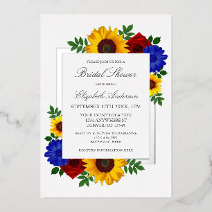 Invitation En Aluminium Tournesol Rose Automne Floral Baignoire de Mariée