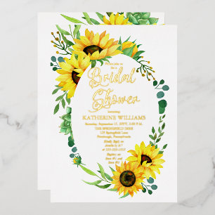Invitation En Aluminium Tournesols de Fête de Fiançailles Cadre Floral d