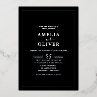 Invitation En Aluminium Tous les détails de mariage en feuille d'argent no