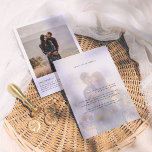Invitation En Aluminium Tout brillant en un QR Code Elegant 2 Mariage phot<br><div class="desc">Ajoutez un peu de brillance à vos invitations de mariage avec de l'or véritable, de l'argent ou de l'or rose ! Ce style métallique classique et intemporel ajoutera un autre niveau à vos invitations. L'avant de la carte présente une photo personnalisée du couple, avec une superposition blanche semi-transparente pour que...</div>