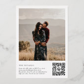 Invitation En Aluminium Tout brillant en un QR Code Elegant 2 Mariage phot (Verso)