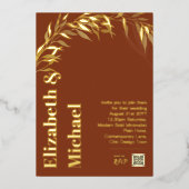 Invitation En Aluminium Tout-en-1 OR FOIL Terracotta Photo QR Code Moderne (Recto)