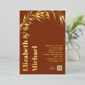 Invitation En Aluminium Tout-en-1 OR FOIL Terracotta Photo QR Code Moderne (Debout devant)