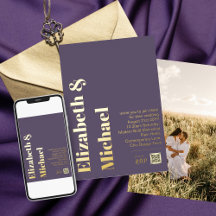 Tout-en-1 REAL GOLD FOIL Mauve Photo Code QR Moder