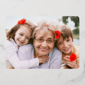 Invitation En Aluminium TOUTE fête d'anniversaire 2 Photo Elegant noir et (Verso)