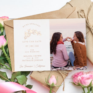 Invitation En Aluminium Toutes les branches Mariages LGBT Rose Gold Effect