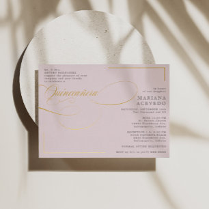 Invitation En Aluminium Tradition de script classique Mot de Quinceañera r
