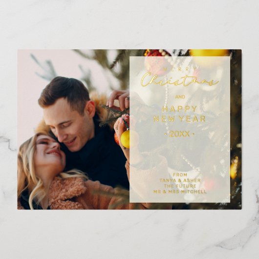 Invitation En Aluminium Transparency Overlay Photo Whimsical Merry Xmas (Recto)