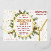 Invitation En Aluminium Trendy Joy Pine Boughs Wreath Christmas Party (Recto)