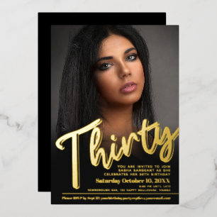 Invitation En Aluminium Trente 30e anniversaire de la photo script personn