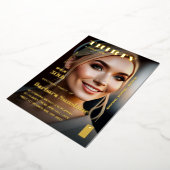 Invitation En Aluminium Trente 30e anniversaire Magazine Elégant Or modern (Rotation)