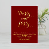 Invitation En Aluminium Trente et trente Flirty 30e Anniversaire Invitatio (Debout devant)