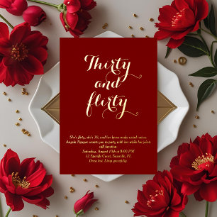 Invitation En Aluminium Trente et trente Flirty 30e Anniversaire Invitatio