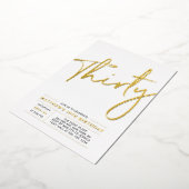 Invitation En Aluminium Trente | Soirée d'or moderne 30e anniversaire (Rotation)