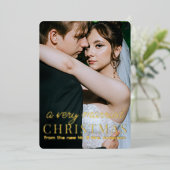 Invitation En Aluminium TRÈS MARIÉS | Annonce de mariage de vacances (Debout devant)