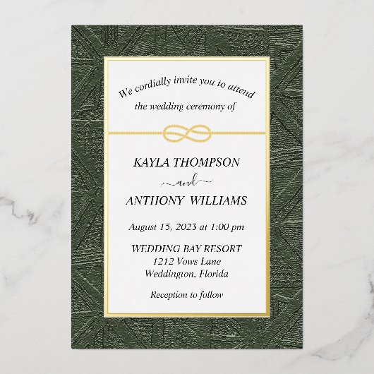 Invitation En Aluminium Tribal Africain Vert Chasseur Tout en un (Recto)