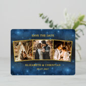 Invitation En Aluminium Trois Photos Galaxy Overlay Couple Enregistrer La  (Debout devant)