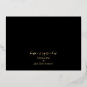 Invitation En Aluminium Tropical Brunch Fête des mariées Bubbly Noir & Or (Verso)