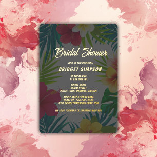 Invitation En Aluminium tropical coloré hibiscus hawaïen été mariage