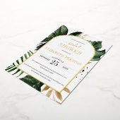 Invitation En Aluminium Tropical Feuille Arch Frame Fête des mariées Real (Rotation)